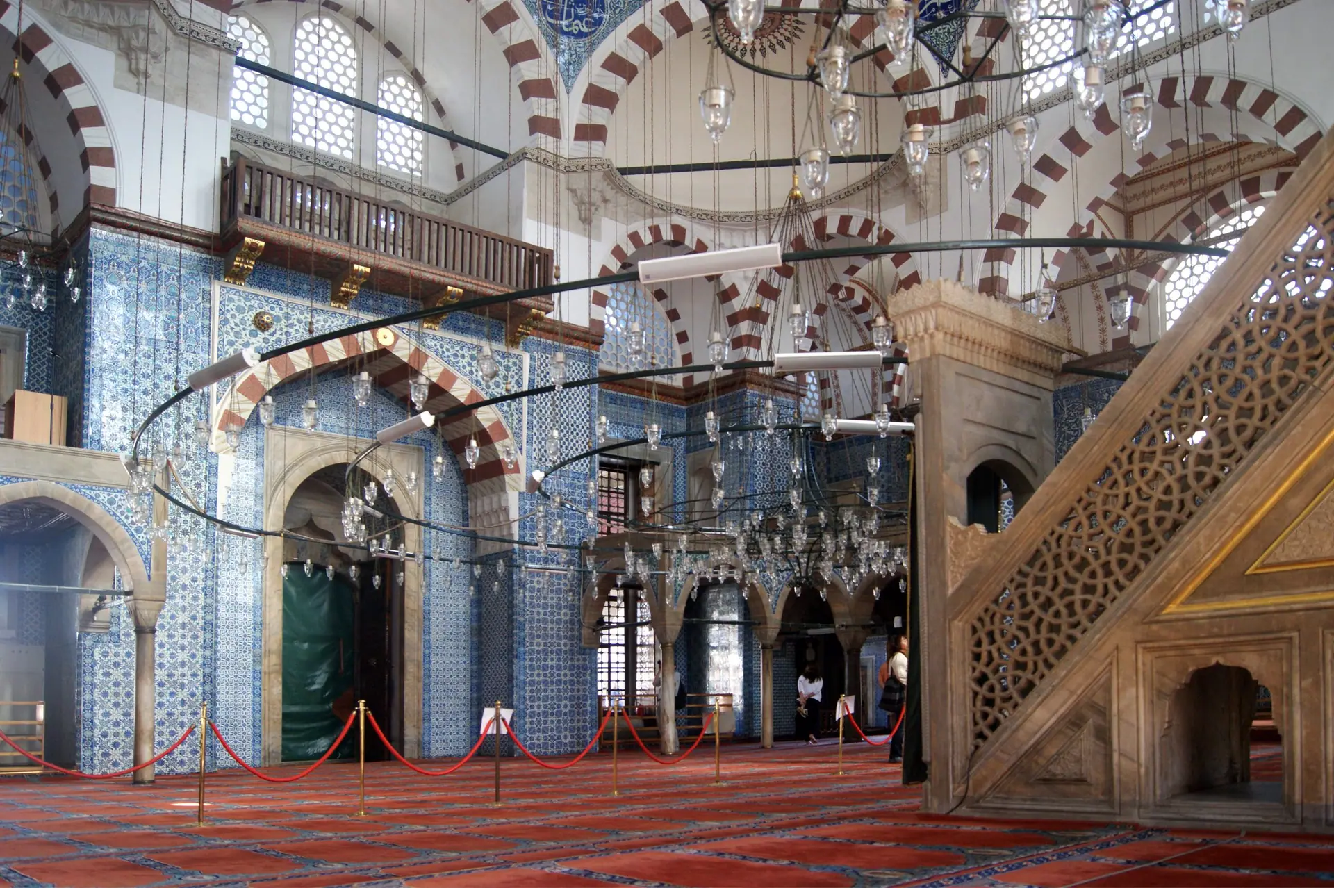 The tiled interior of a historic mosque